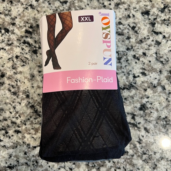 Joyspun Other - - Black and Gray Geometric Knit Tights Intimates 2pack